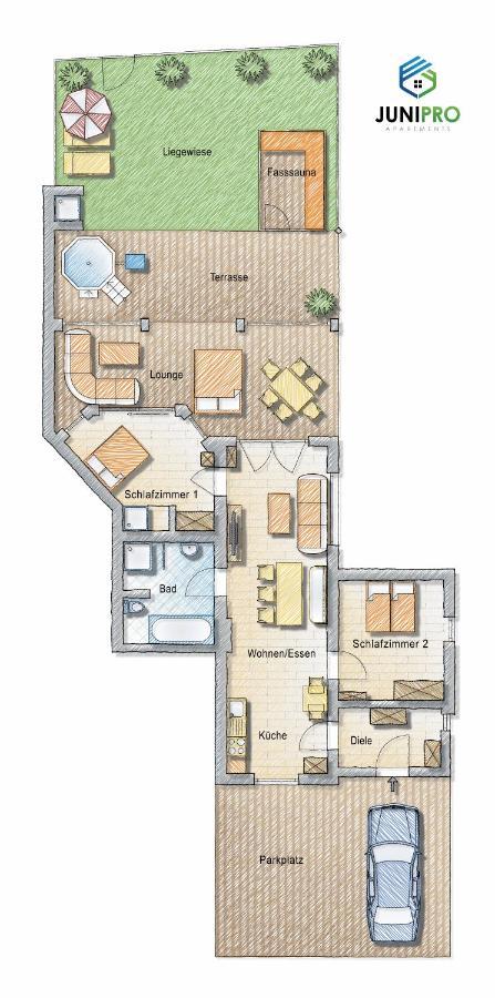 Junipro Luxury Apartments Bosen-Eckelhausen ภายนอก รูปภาพ